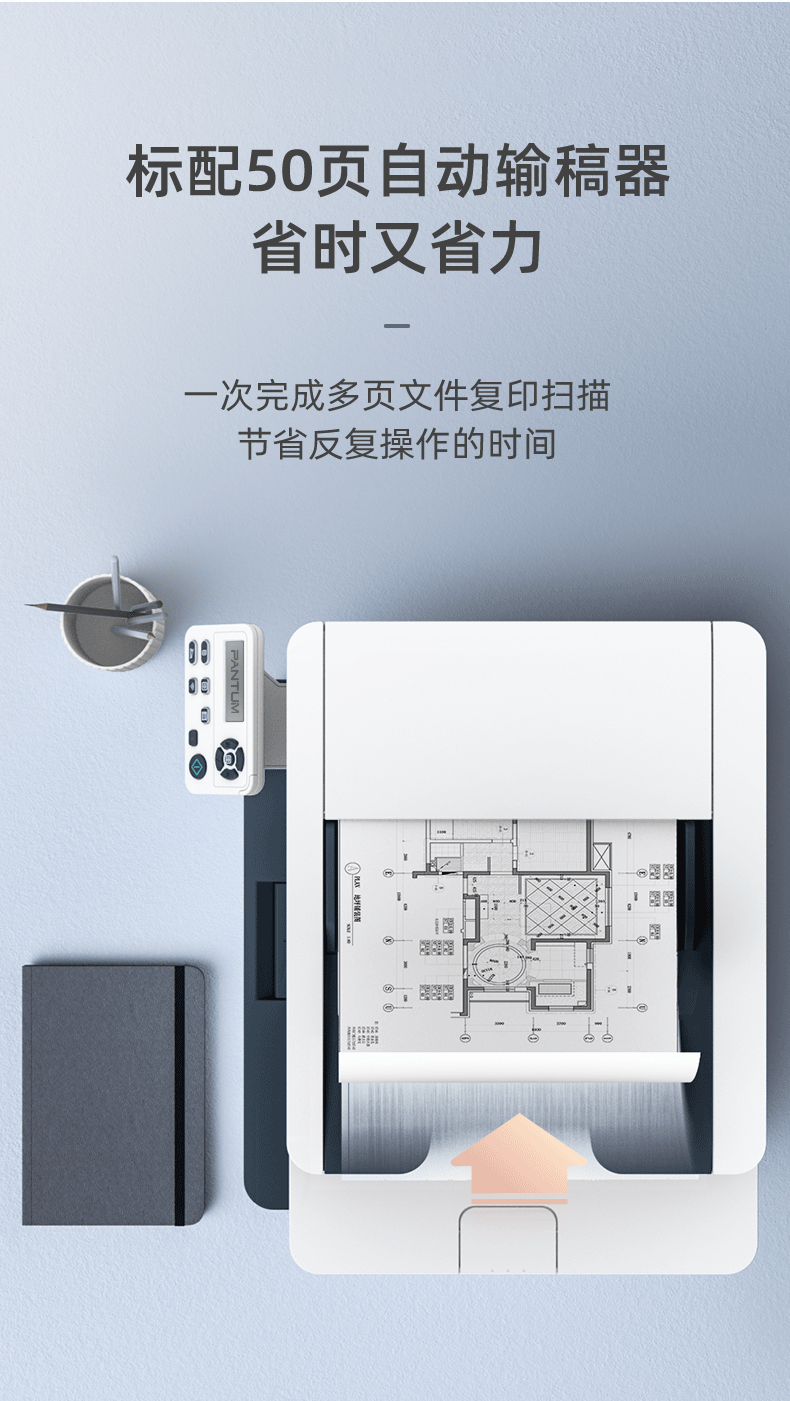 奔图（PANTUM）打印机M7160DW黑白激光无线打印自动双面办公 连续复印扫描一体机